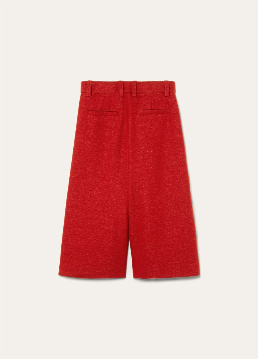 drake bermuda-shorts van kasjmierwol in de kleur rood met appel