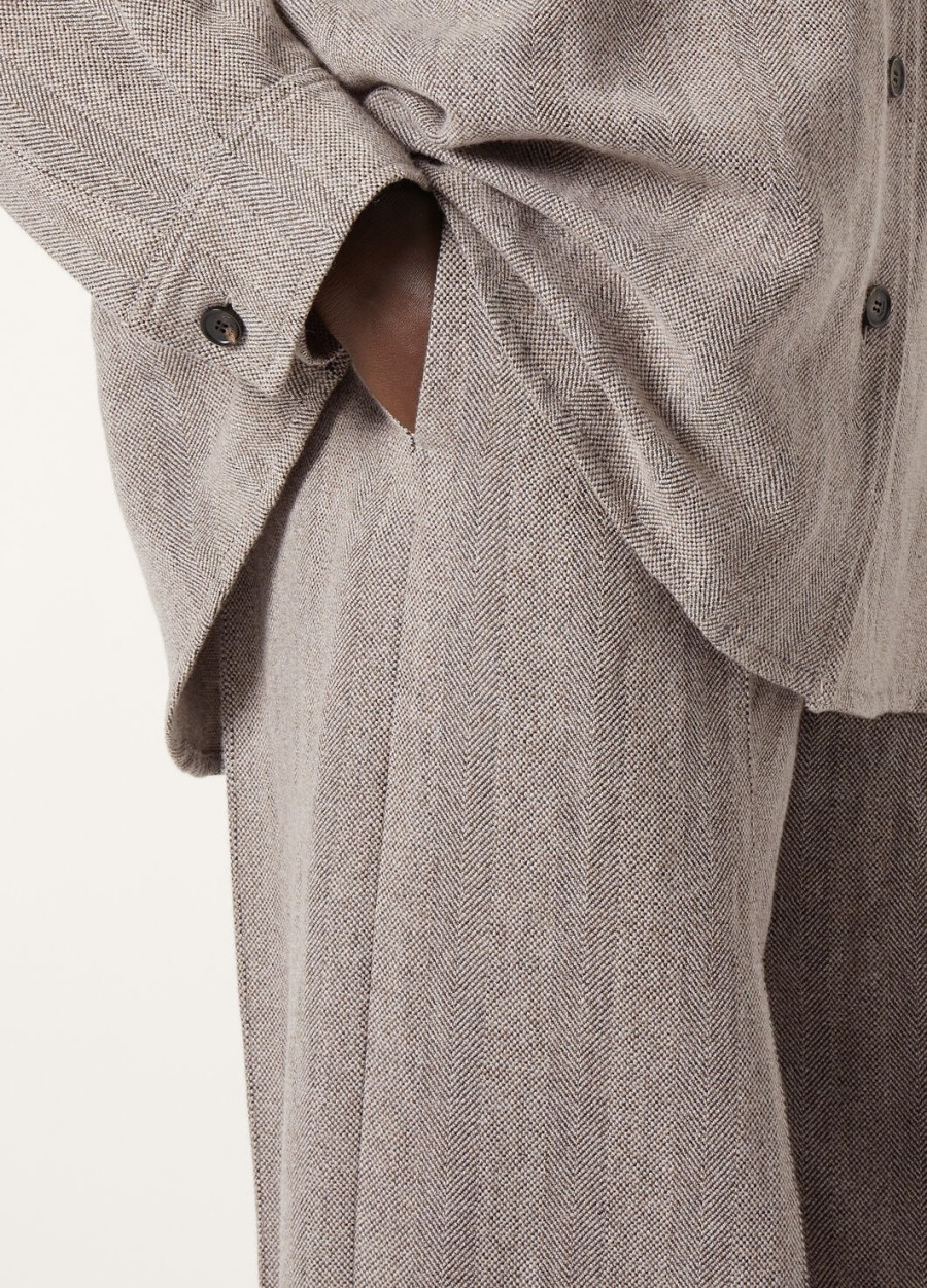 dan pants in kasjmier scheerwol krijtzwart
