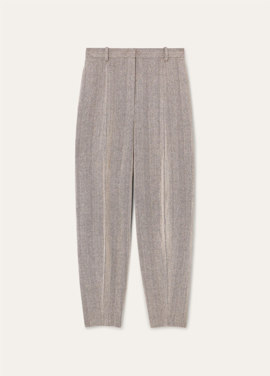 dan pants in kasjmier scheerwol krijtzwart
