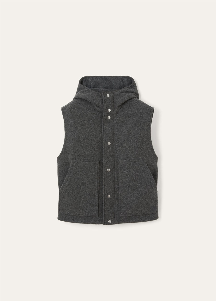 venenza vest van scheerwol en kasjmier ember grey