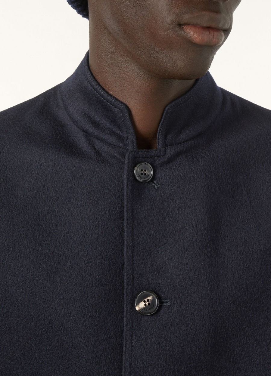 henley kasjmier vest - storm system marineblauw