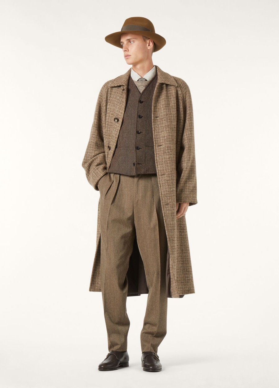 drayton kasjmier vest van scheerwol - rain system fancy brown